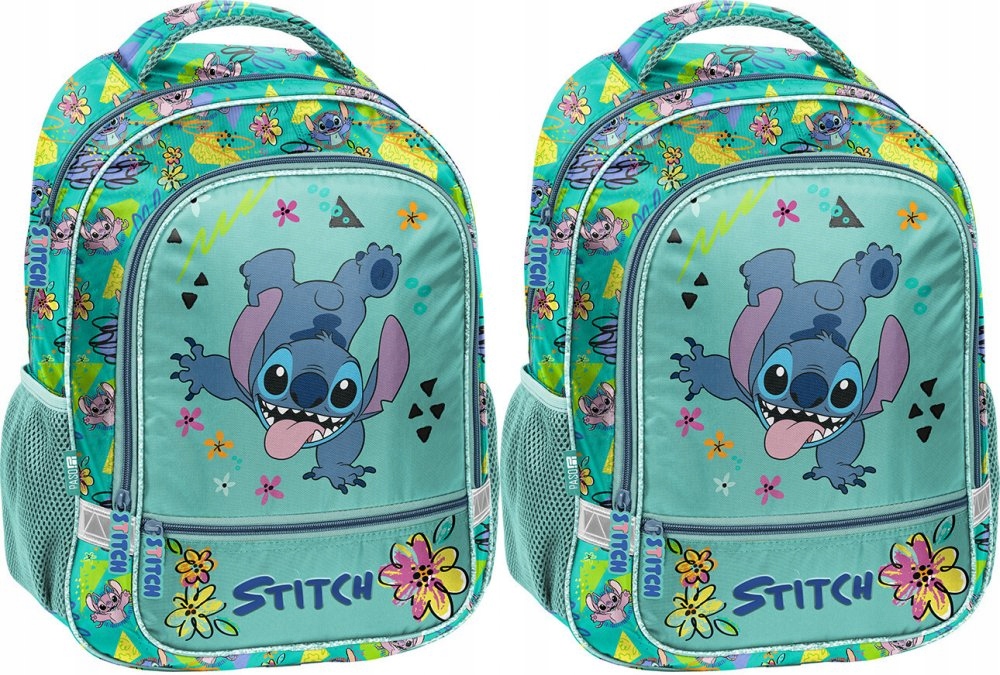 2x Detský školský batoh Paso Disney Stitch, dvojkomorový, 38x28x15cm